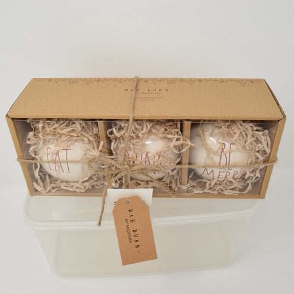 Rae Dunn Ornament Eat Drink Be Merry Christmas Tre New Gift Set Holidays Festive - Picture 7 of 8